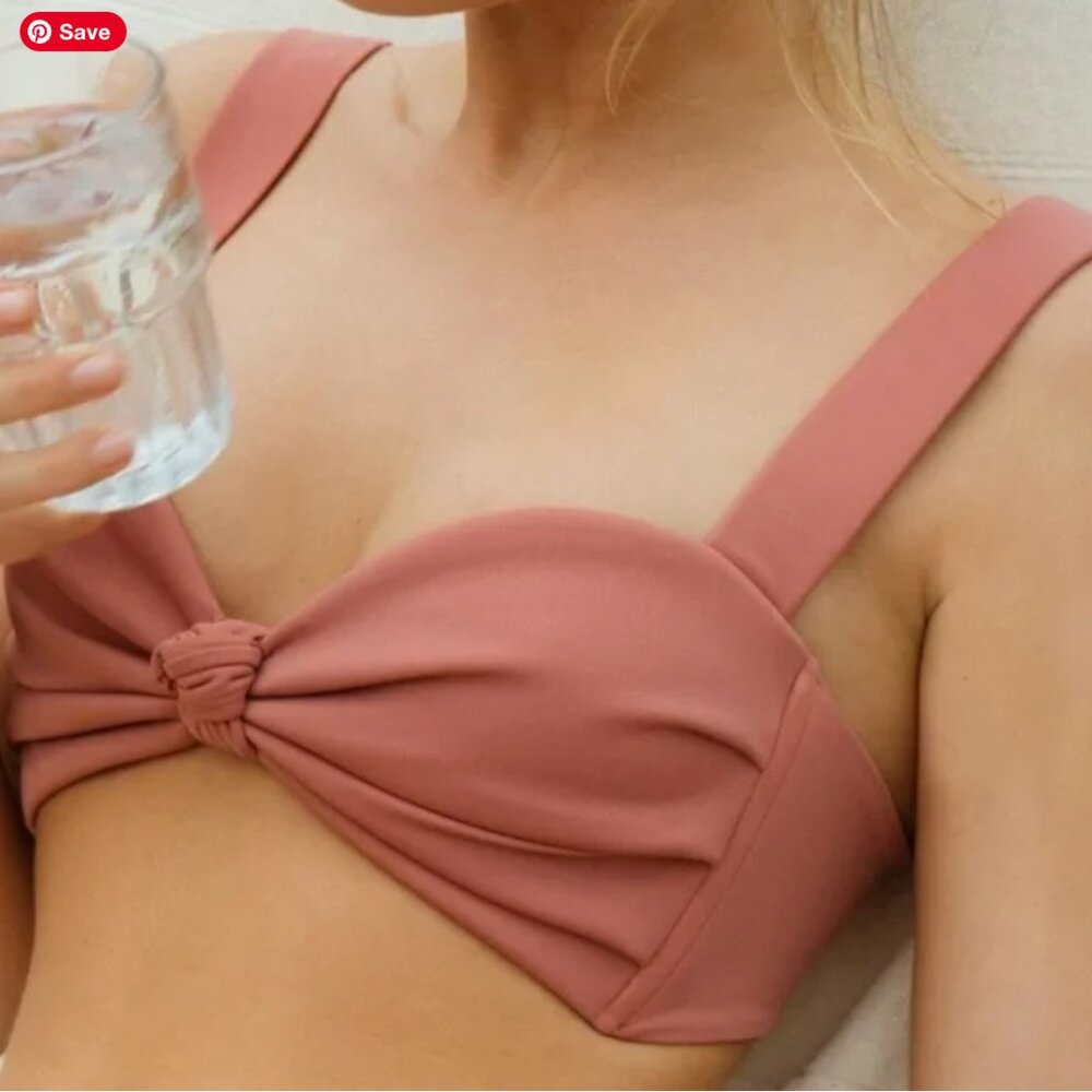 Montce Rose Dust Knot Front Bikini Top